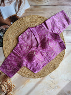 Brocade notched collar blouse