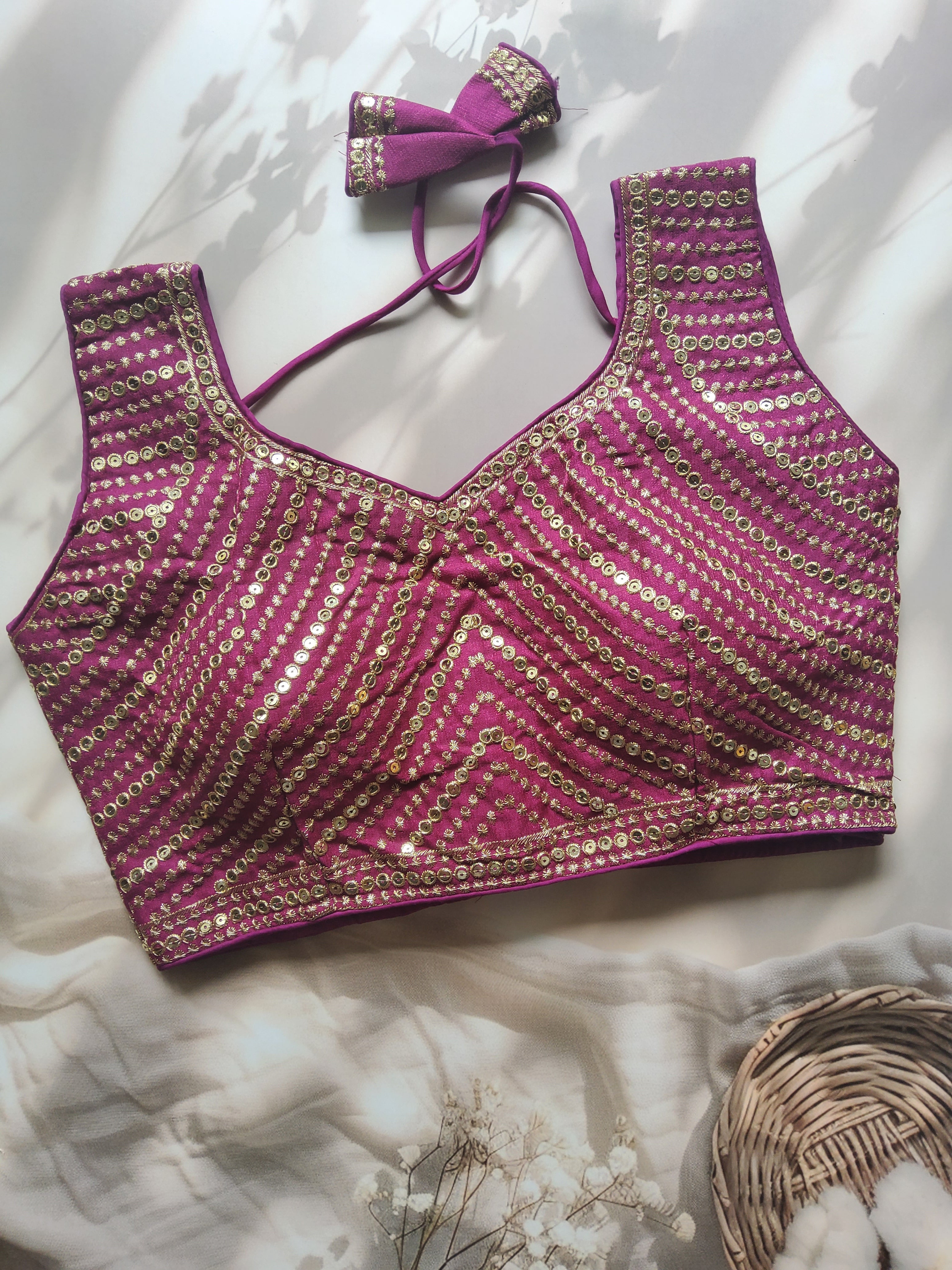 Thread and Sequin embellished blouse