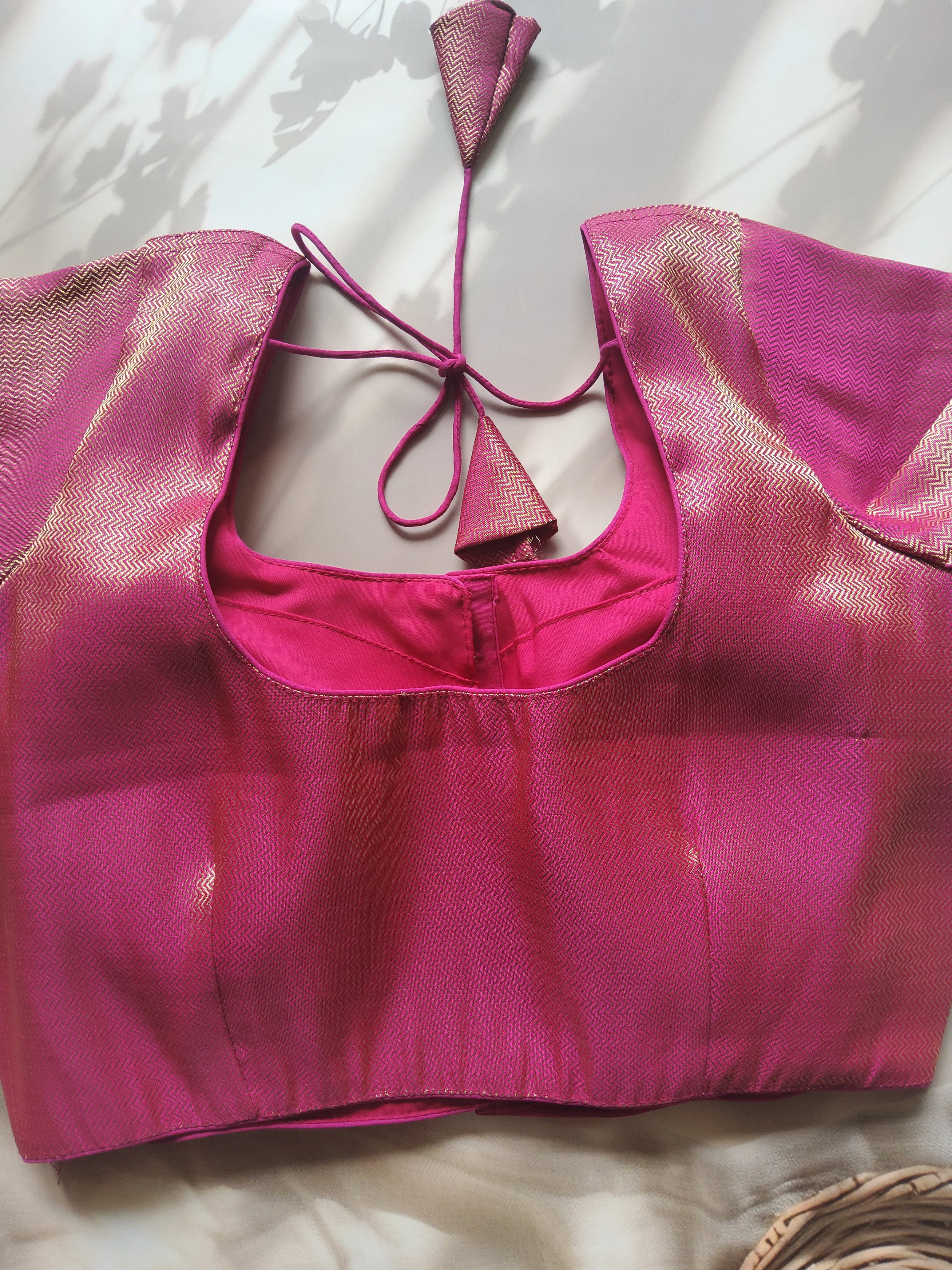 Brocade Padded Blouse with Sleeves