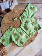 Beads embroidered Raw silk blouse