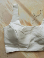 Solid white satin blouse