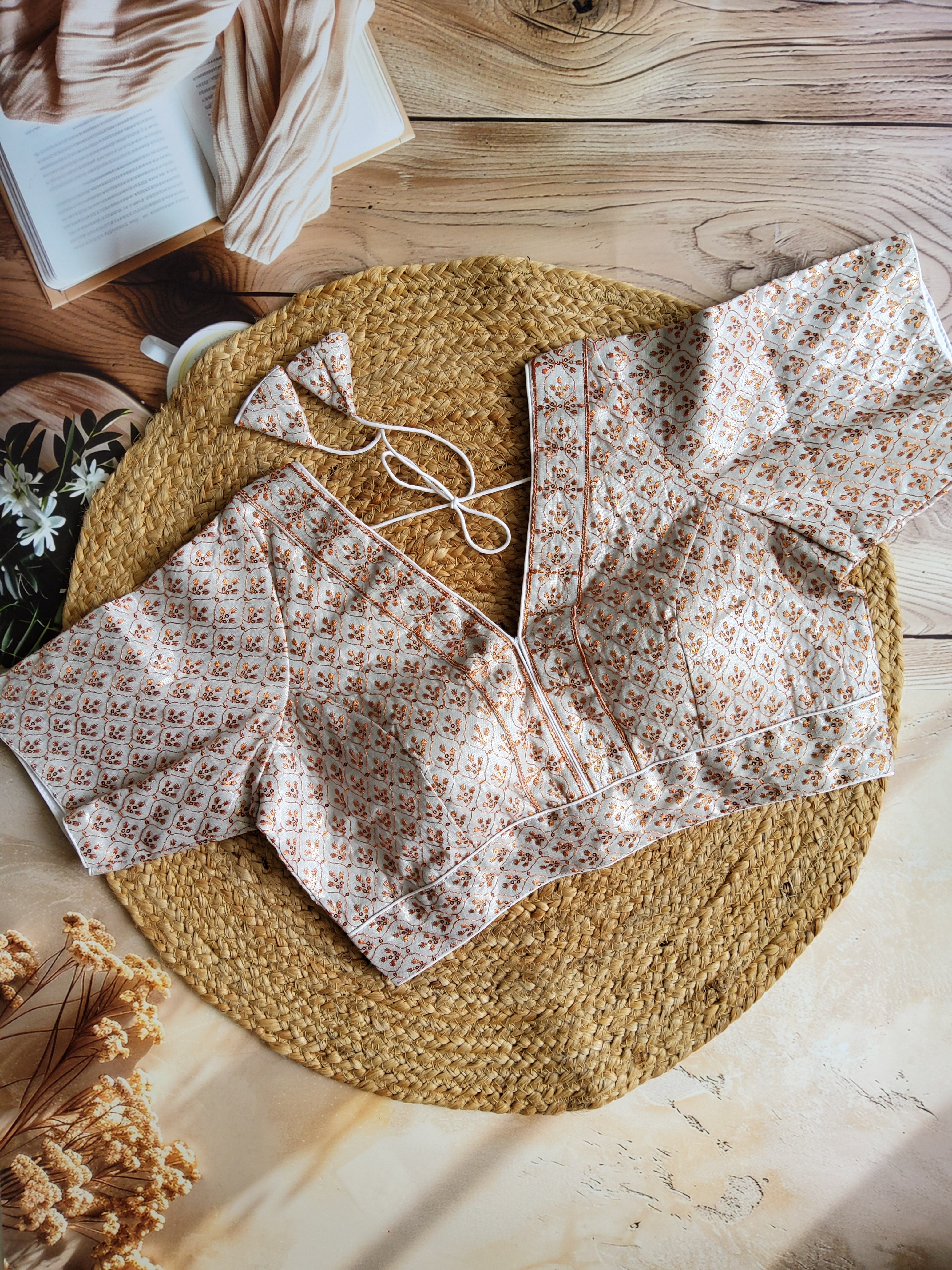 Brocade Blouse with Zari motifs