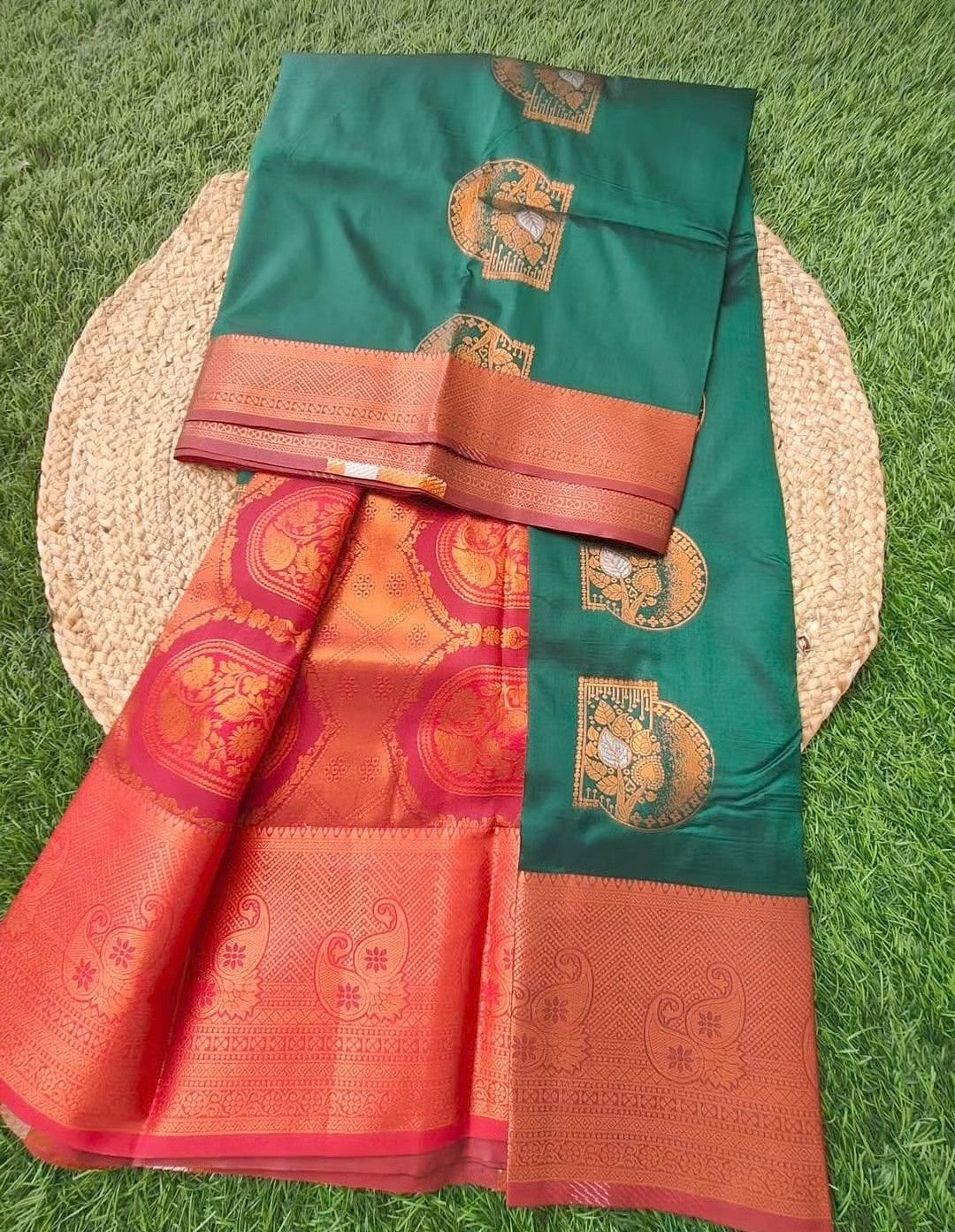 Soft Silk saree with mango design on border