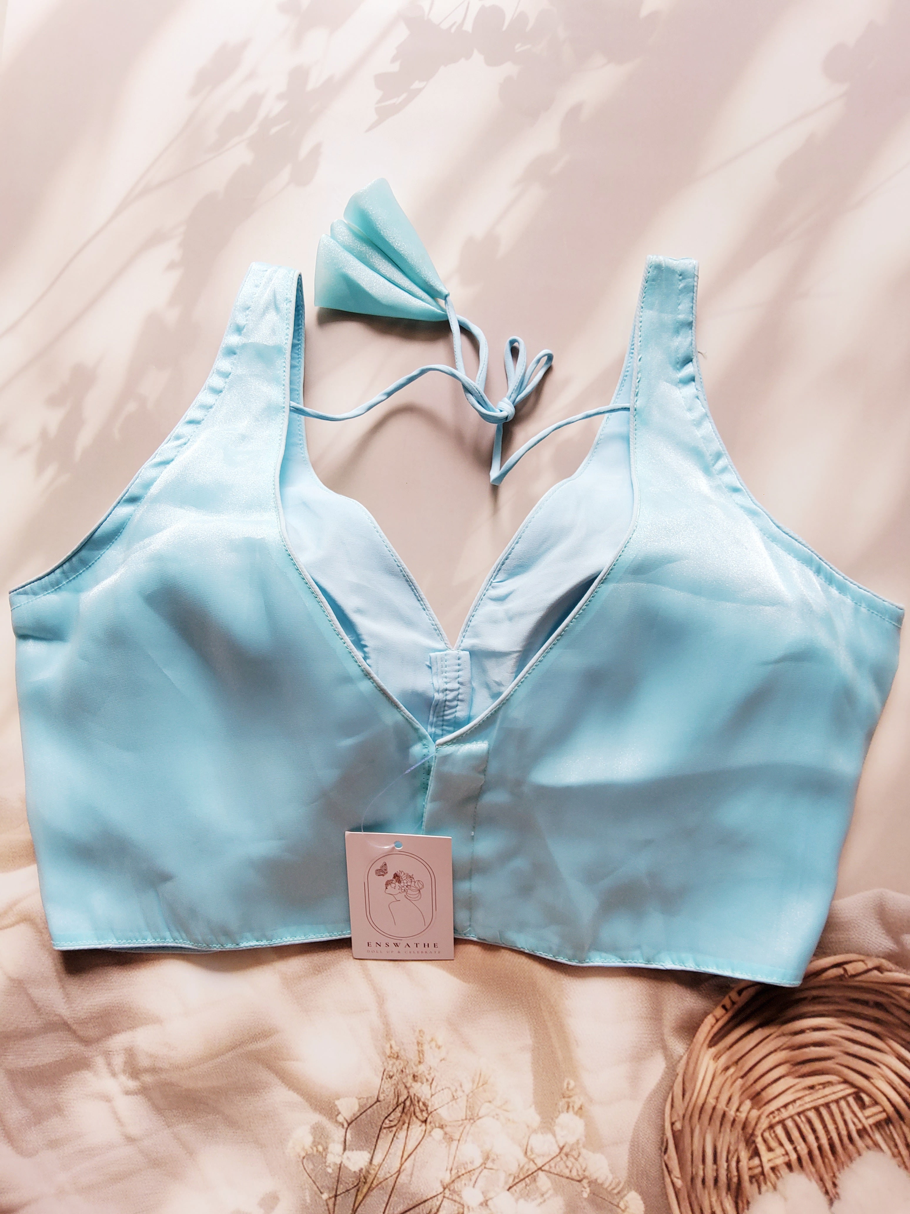 Satin Silk V Neck Solid blouse