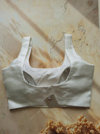 Solid white satin blouse