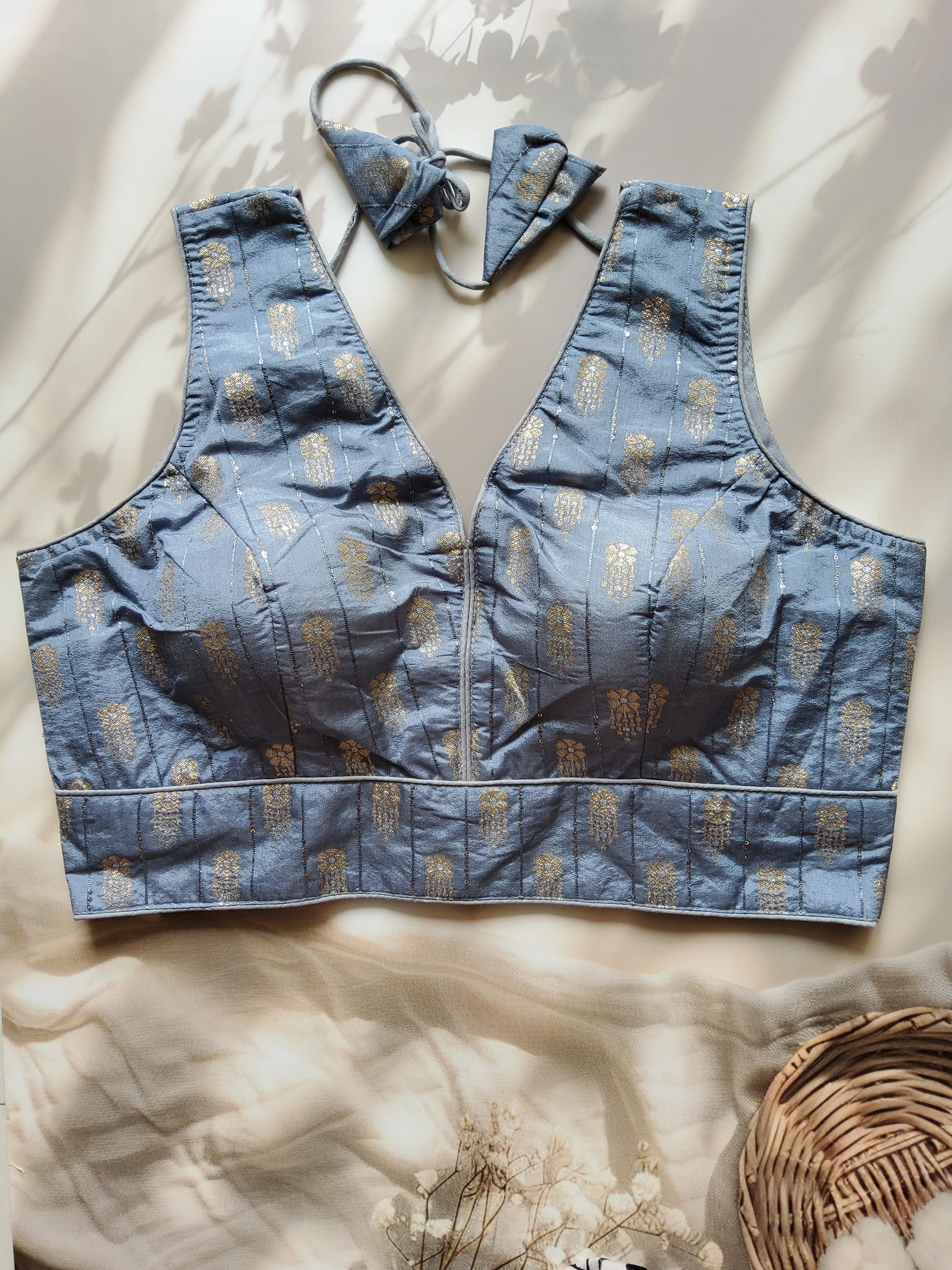 Self Woven Brocade Blouse