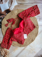 Ajrakh Cotton Half Sleeve Halter neck (with knot) Padded blouse