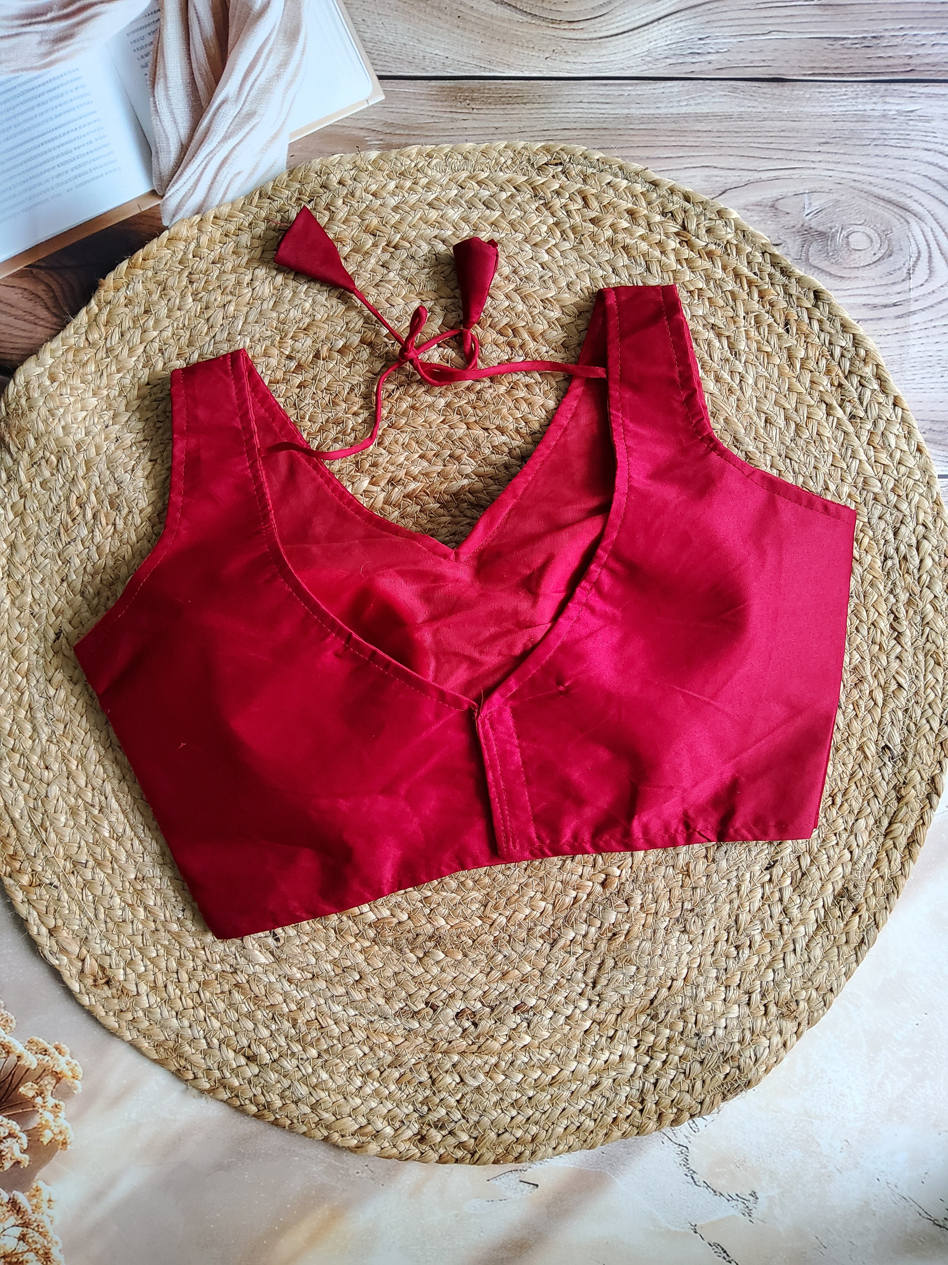 Solid Silk V-neck blouse