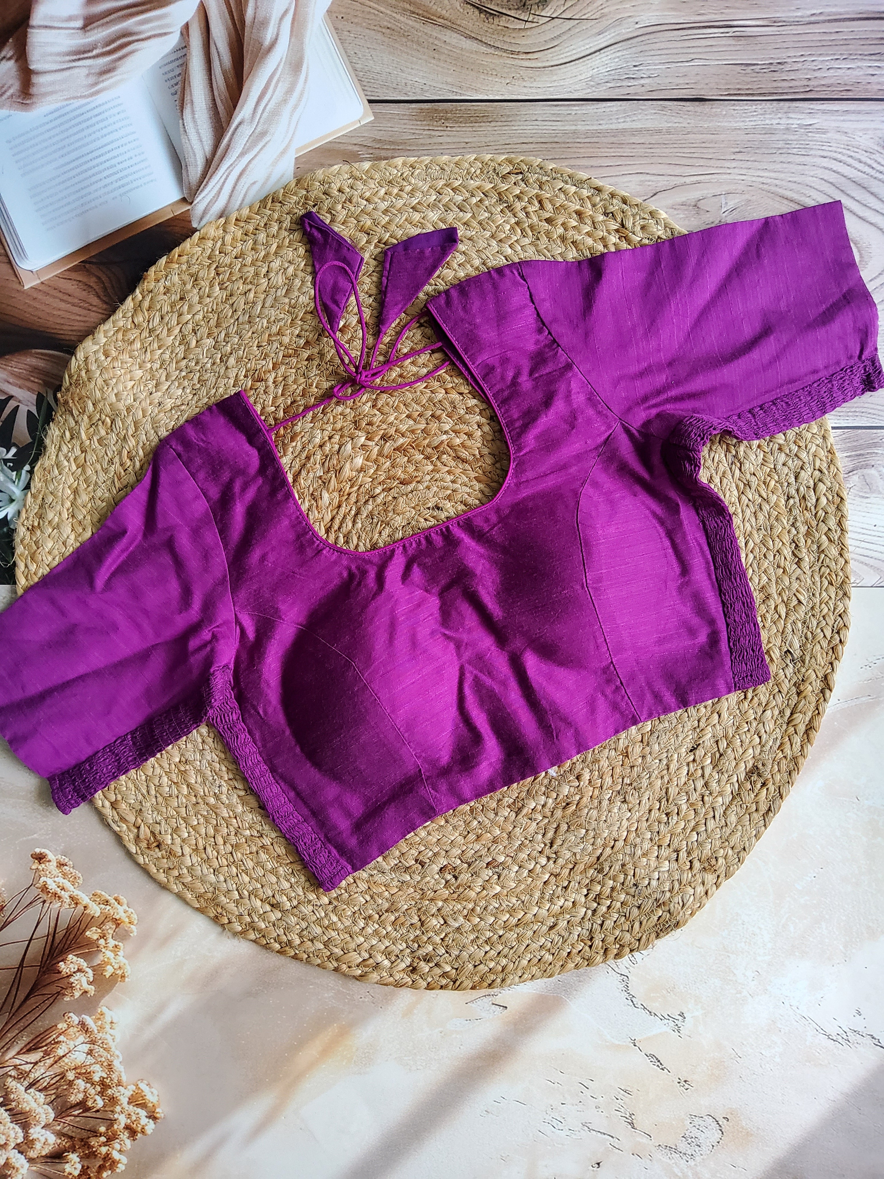 Stretchable Padded Blouse with Sleeves