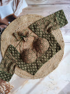 Ajrakh Cotton Half Sleeve Halter neck (with knot) Padded blouse