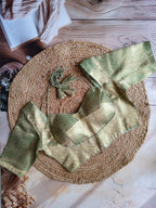 Brocade Halter neck padded blouse