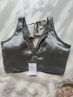 Satin Silk V Neck Solid blouse