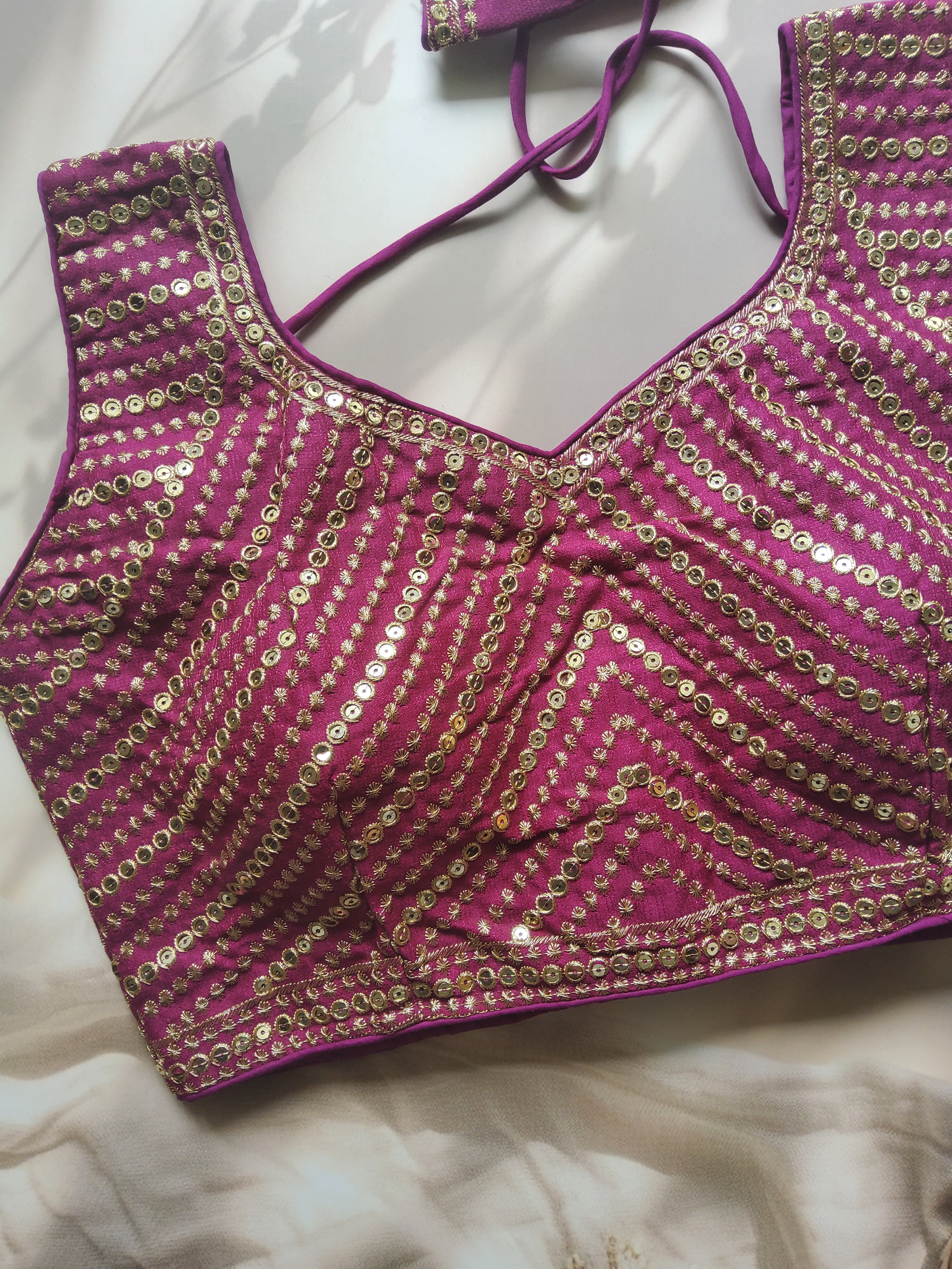 Thread and Sequin embellished blouse