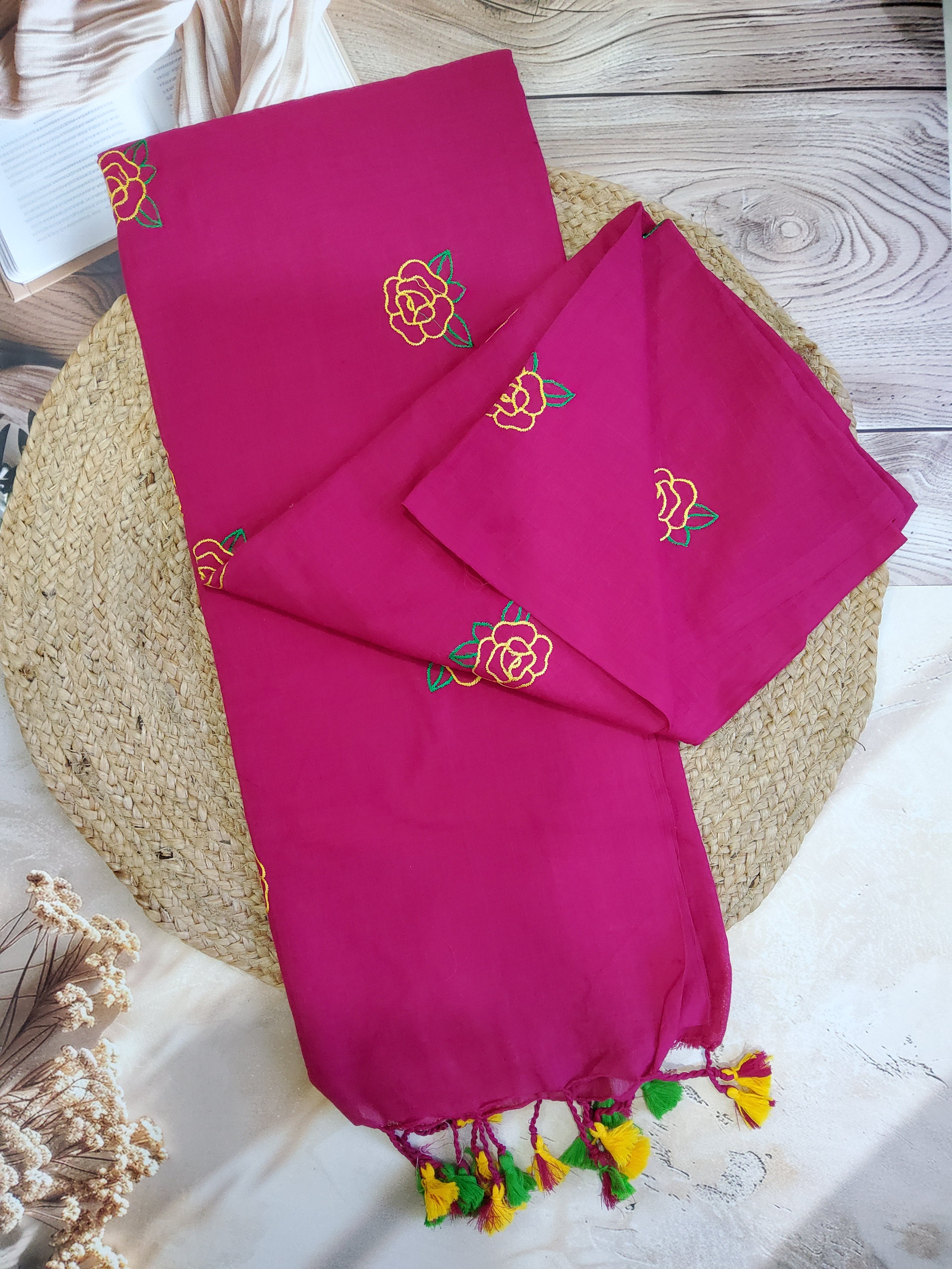 Khadi embroidery Saree