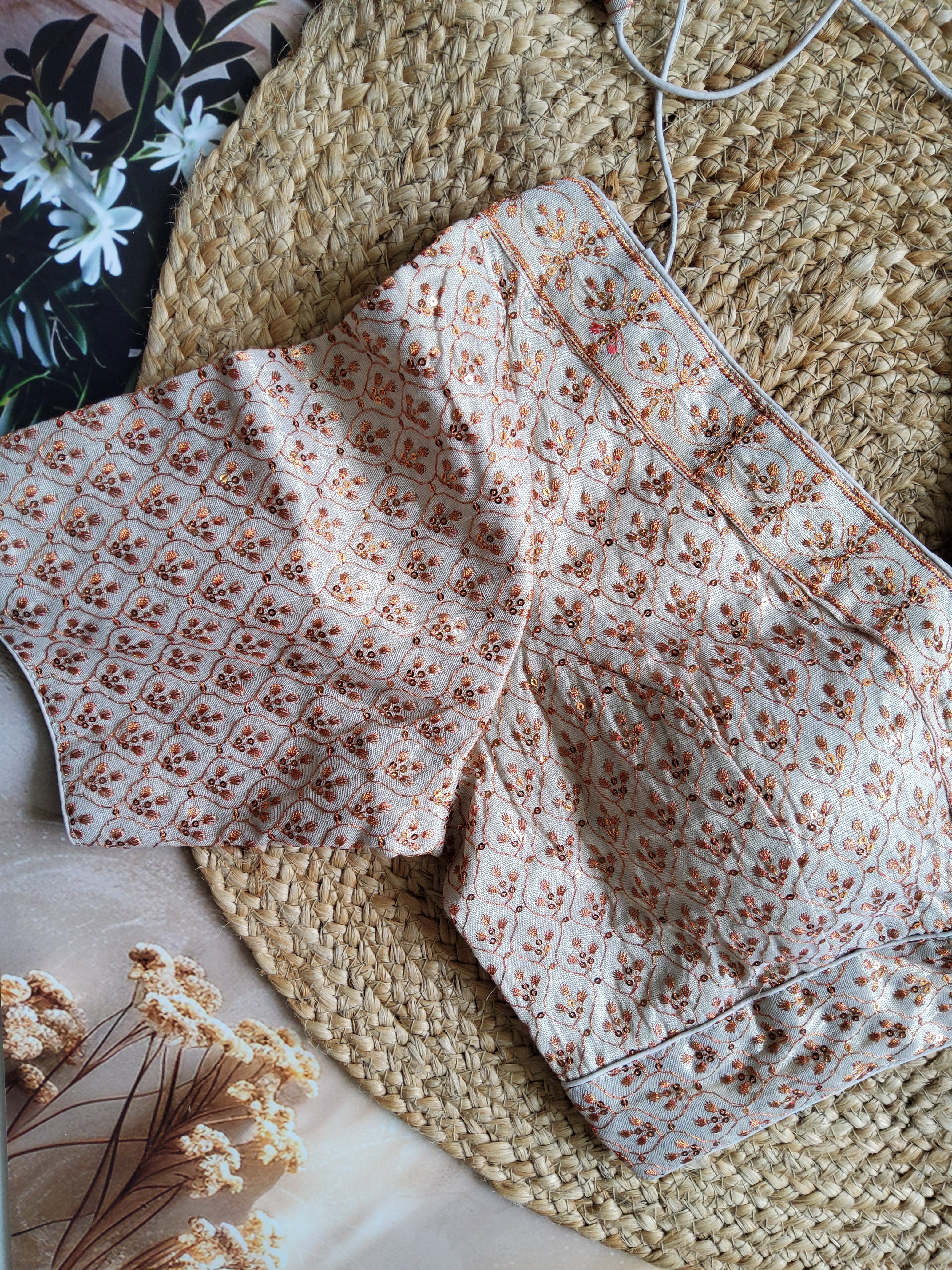 Brocade Blouse with Zari motifs