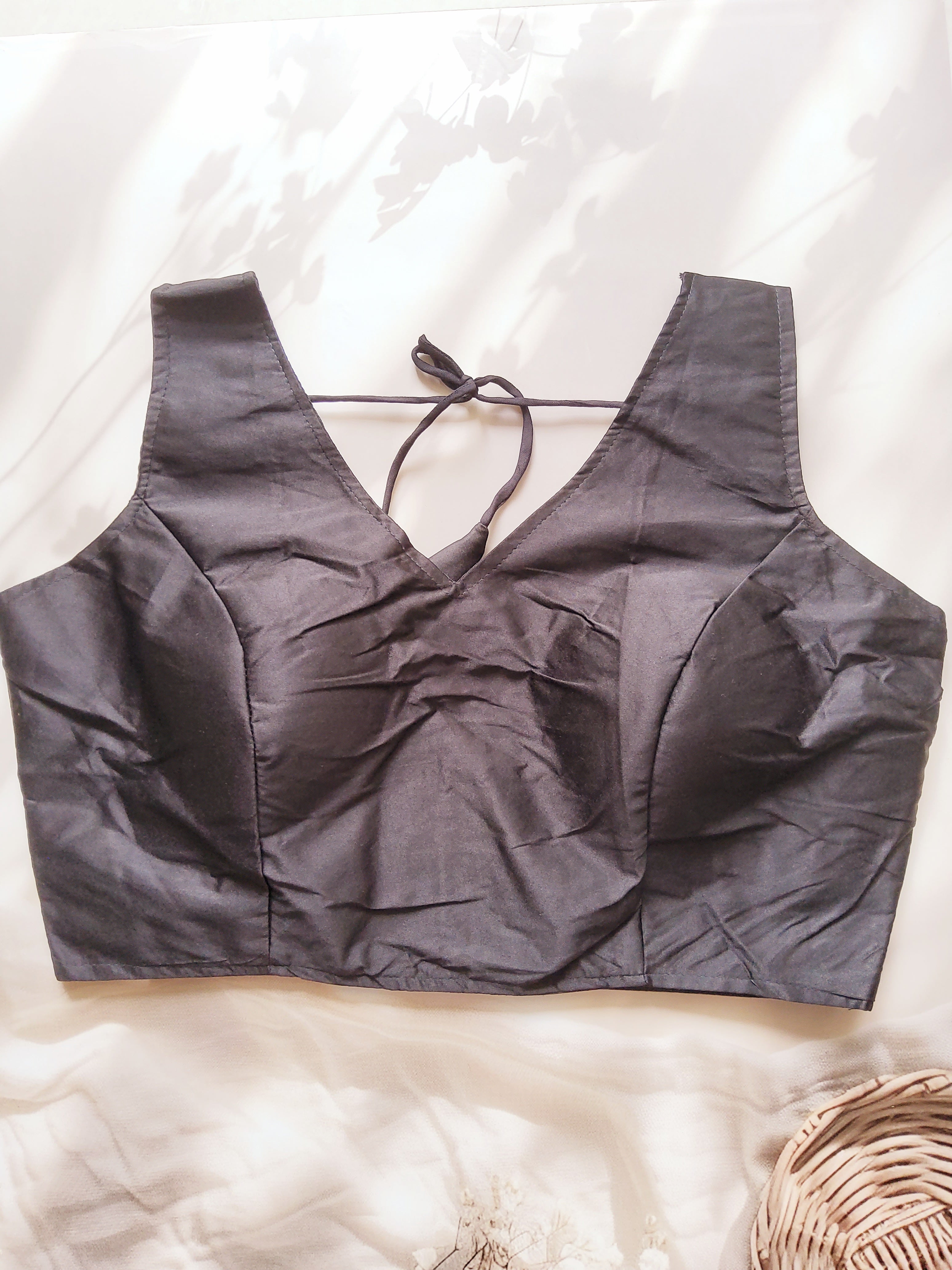 Solid Silk V-neck blouse