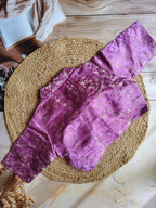 Brocade notched collar blouse